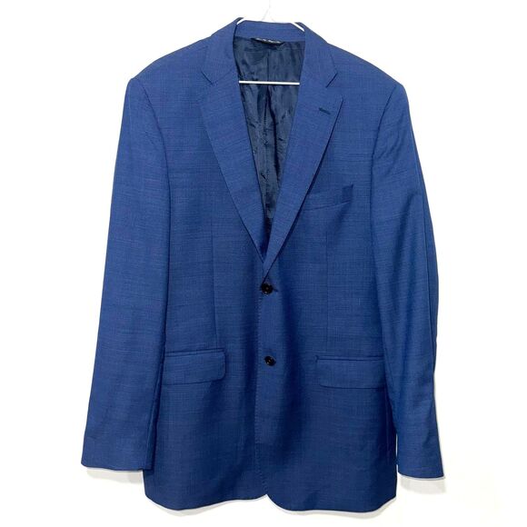 Ermenegildo Zegna Slim Fit Wool/Silk Italian Blazer - Blue 42